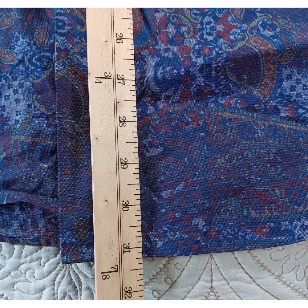 Tallia Men's Large Vibrant Blue‎ Paisley Shirt 100% Cotton XL 17 1/2
